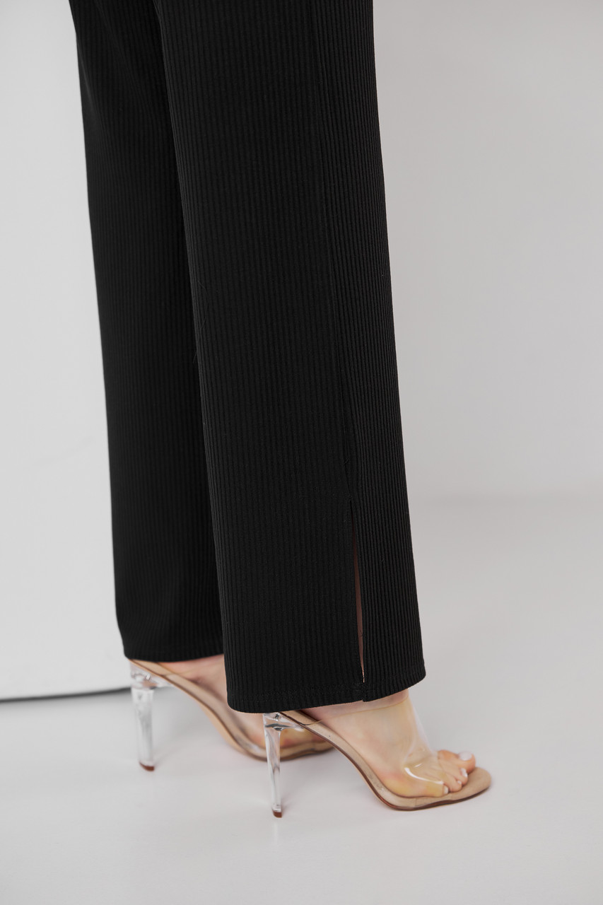 Костюм женский летний S размер 42 мустанговый брючный черный костюм штаны и топ с завязками на талии на весну - фото 6 - id-p1839755941