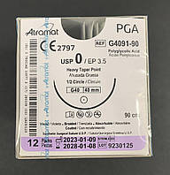 Хирургический шовный материал Аттрамат ПГА (Полилликоидная кислота), рассасываемая, фиолетовый, USP 0