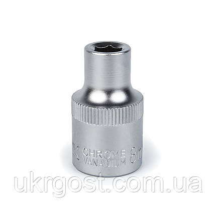 Торцева насадка шестигранна  8 мм 1/2" CRV POLAX (25-082), фото 1
