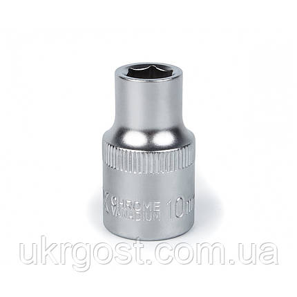Торцева насадка шестигранна 10 мм 1/2" CRV POLAX (25-084), фото 1