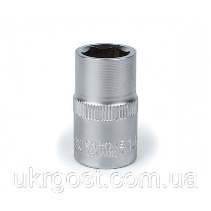 Торцева насадка шестигранна 14 мм 1/2" CRV POLAX (25-087), фото 1