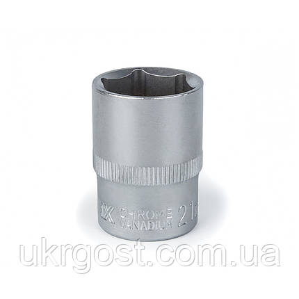 Торцева насадка шестигранна 21 мм 1/2" CRV POLAX (25-093), фото 1