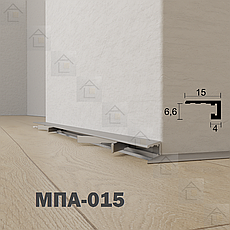 Мініплінтус МПА-015, серія «Тінлайн», 2600мм, анодований срібло, фото 3