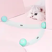 Мяч-шарик само движущийся со световой панелью игрушка для котов USB PetFun,PetGravity,голубой