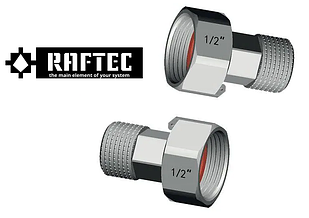 Напівзгон Raftec 1/2" з накидною гайкою для лічильника ПАРА(2 шт.)