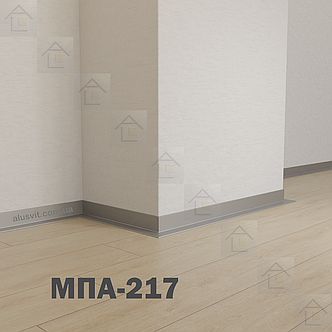 Алюмінієвий мініплінтус МПА-217, серія «Тінлайн», 2600мм, анодований срібло, фото 4