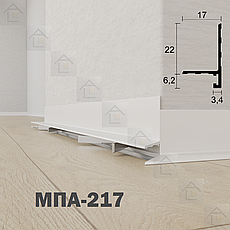 Мініплінтус МПА-217, серія «Тінлайн», 2600мм, білий, фото 3