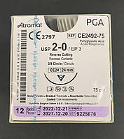 Хирургический шовный материал Аттрамат ПГА (Полилликоидная кислота), рассасываемая, фиолетовый, USP 2-0