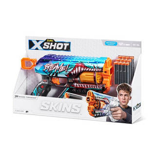 Скорострельный бластер Zuru X-SHOT Skins Griefer  Shark Thrasher 12 патронов 36561В