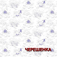 Ткань для постельного белья Фланель (байка) детская FLB1062violet (40м) морская тема на белом (фиолетовый)