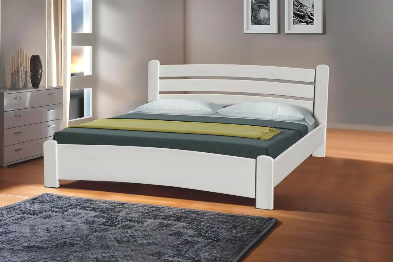 Ліжко двоспальне Софія 180-200 см біле/вільха (Елегант), фото 1