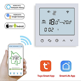 WiFi Програмируемый терморегулятор Beok BHT-321 (Tds-21 WiFi) с датчиком пола 3м Білий