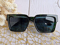 Стильные солнцезащитные очки унисекс 2023 в квадратной изумрудной оправе, Черные
