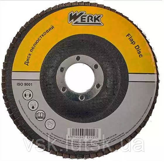 Диск пелюстковий плоский 125хх22,2 зернистість P120, Т27 WERK (WE107076/5431706), фото 1