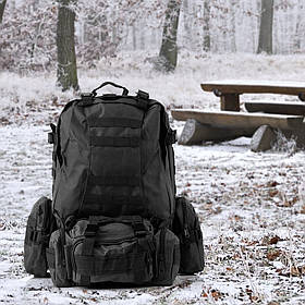 Тактичний рюкзак з підсумками B08 Black 55L
