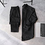 Сорочка чоловіча стойка молодіжна вільна на кнопках Туреччина чорна. Живе фото. Чоловіча сорочка, фото 4