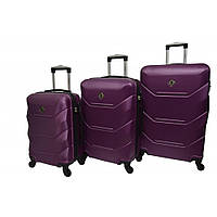 Набор чемоданов Bonro 2019 сумка на колесиках багажный чемоданчик фиолетовый 3 штуки (bo-10500306) SPL