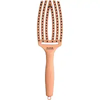 Щетка с натуральной щетиной кабана для волос Olivia Garden Finger Brush Combo Medium Peach