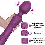 Вібратор мікрофон подвійний 7 режимів, 2 моторчика Wo-sex Best. Фіолетовий, фото 5