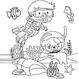 Набір для розпису по контурах для дітей Riviera Blanca Підводні пригоди 25x25 см (КА-092), фото 3