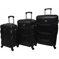 Набор чемоданов Bonro 2019 сумка на колесиках багажный чемоданчик черный 3 штуки (bo-10500307)