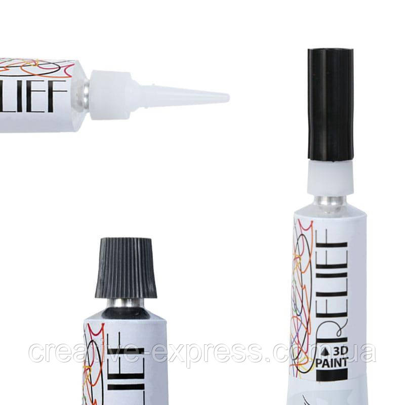 Контур універсальний чорний 20мл, RELIEF, Renesans