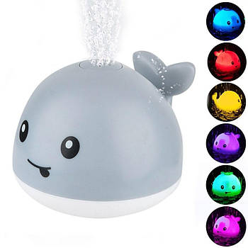 Іграшка для ванної для дітей «Кит фонтан» з підсвічуванням / Дитяча іграшка для купання