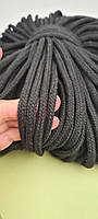 Шнур плетений бавовняний 6,5мм, Чорний
