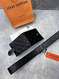 Шкіряний Ремінь пояс Louis Vuitton Black full matte Луї витон, фото 2
