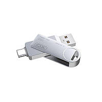 Флешка металева в комп'ютер і телефон 2 в 1 OTG 256gb | USB 3.0 \ тайп-сі | XO