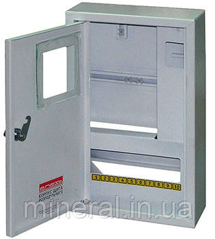Шафа e.mbox.stand.n.f1.10.z.e металева, під 1-ф. електронний лічильник, 10 мод., навісна, з замком, фото 1