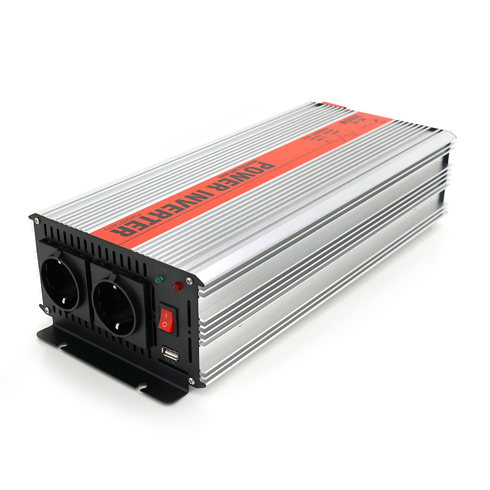 DR Інвертор напруги RITAR RSX-3000, 12V/220V, 3000 W з апроксимованою синусоїдою, 2xShuko, 1xUSB,