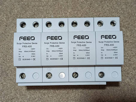 Обмежувач перенапруги AC FEEO SPD FRS-A50 B(Т1) 4P 420V, In:50кA, фото 1