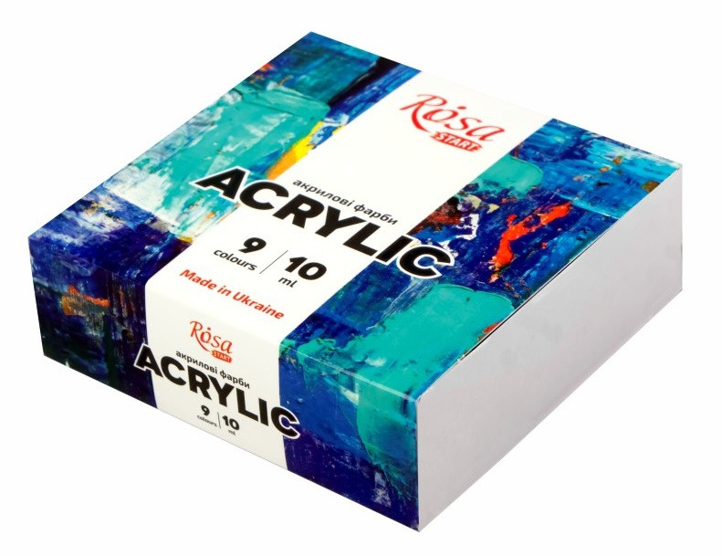 Фарба акрилова 9 кол 10 мл Rosa Start, фото 1