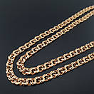 Позолочений срібний ланцюжок 60 см. Цепочка плетіння Бісмарк. Ширина 4,5 мм, фото 6