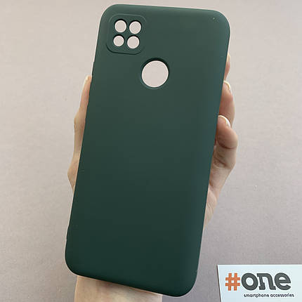 Чохол для Xiaomi Redmi 9C чохол накладка із закритою камерою на телефон сяомі редмі 9с темно-зелений q7n, фото 1
