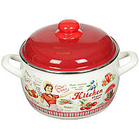 Каструля сферична емальована 2.2 л Вінтаж  Принц  Металац  162497