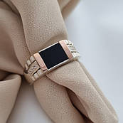 Срібна чоловіча каблучка з золотою пластиною і оніксом