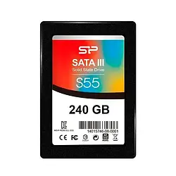 Жорсткий диск внутрішній SSD Silicon Power Slim S55 (SP240GBSS3S55S25) Black 240GB