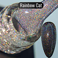 Гель-лак котяче око призма світловідбивна (лазерна) Rainbow Disco Lazer Cat eye Global Fashion 8ml