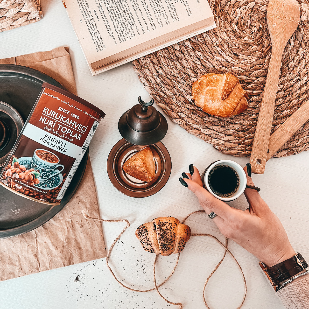 Мелена кава Nuri Toplar з фундуком, турецька натуральна 250 г, середнє обсмажування, кава в жерстяній банці