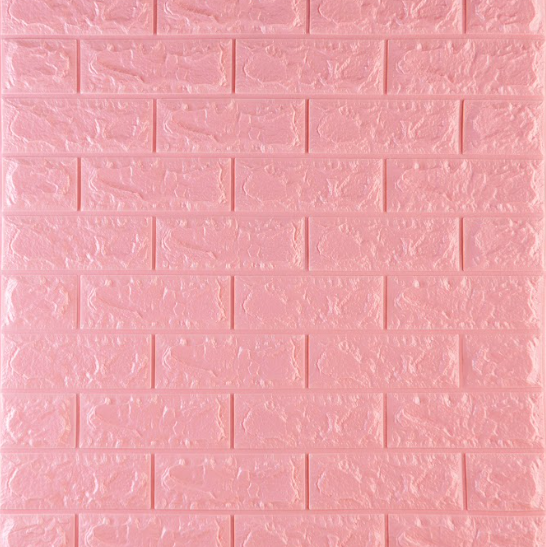 Самоклеючі 3Д панелі, м'які 3d панелі самоклейка для стін 700х770х7 мм, Рожева цегла, фото 1