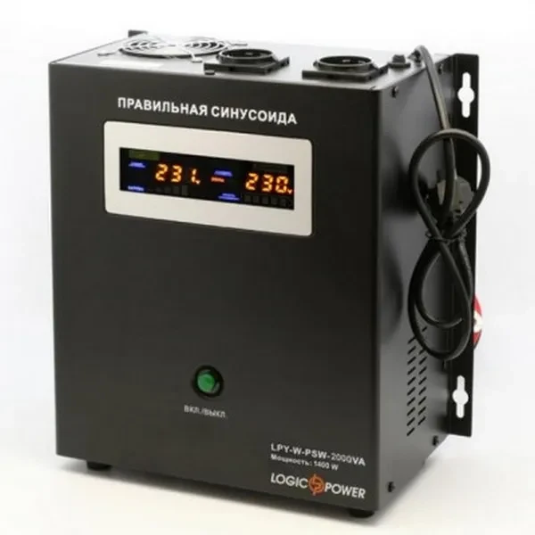 Джерело безперебійного живлення LogicPower LPY-W-PSW-2000VA + (4146) Black