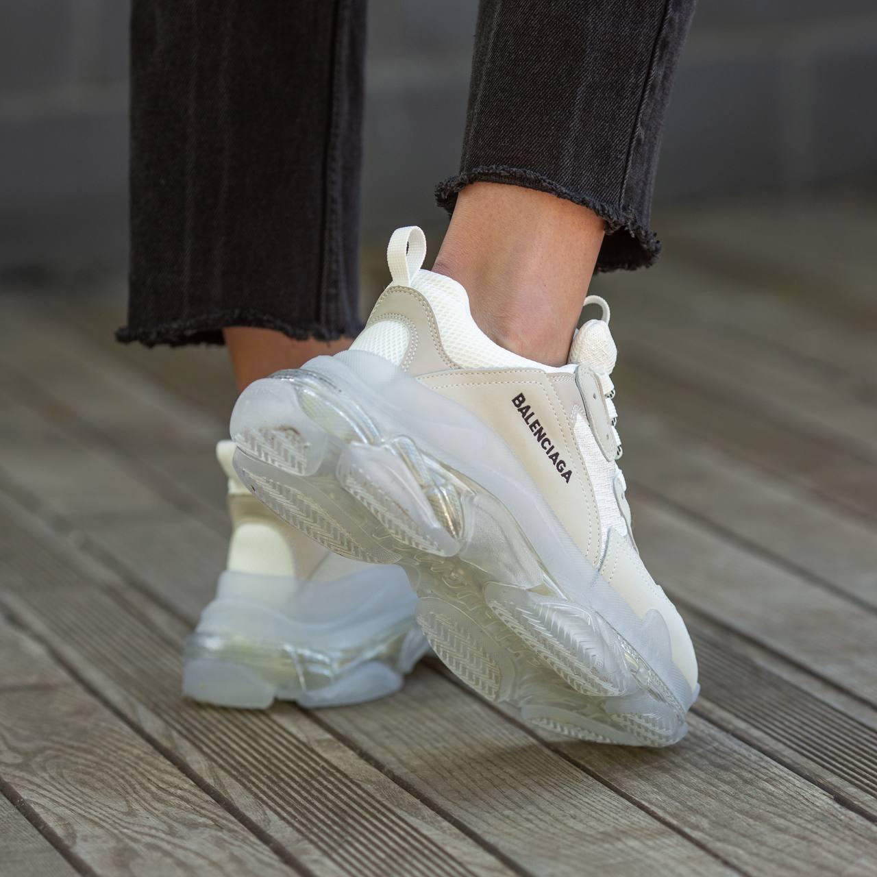 Balenciaga Triple S Clear Sole White Women