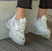 Кроссовки женские Balenciaga Triple S Clear Sole White Women обувь Баленсиага Трипл С кроссы белые