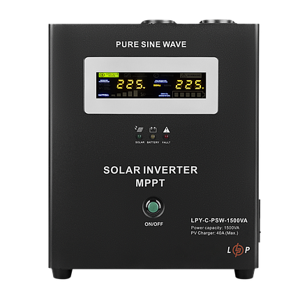 Сонячний інвертор (ДБЖ) LogicPower LPY-С-PSW-1500VA (1050Вт) MPPT 24V, фото 1