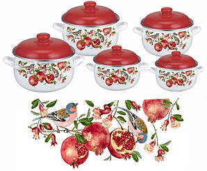 Набір емальованих каструль Edenberg з 10 предметів EB-1873 | Набір кухонного посуду з кришками