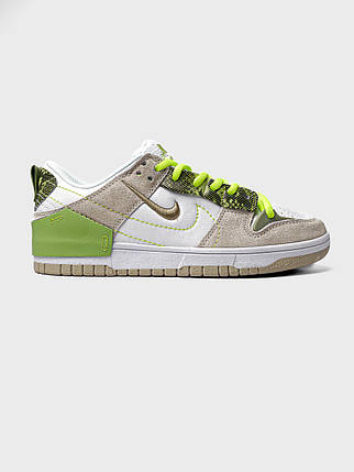 Жіночі Кросівки Nike SB Dunk Low Disrupt 2 Beige Green / Найк СБ Данк Дисрапт 2 Низькі Бежеві із Зеленим, фото 1