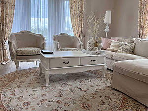 Стіл журнальний прямокутний «Моне» з натурального дерева білий