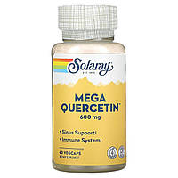 Solaray, Мега-кверцетин, 600 мг, Mega Quercetin, 60 рослинних капсул